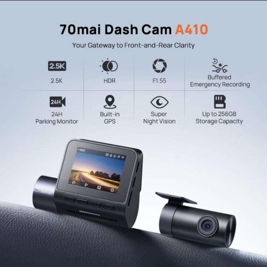 70mai A510 Dash Cam - Kamera Action GPS ADAS dengan Night Owl Vision