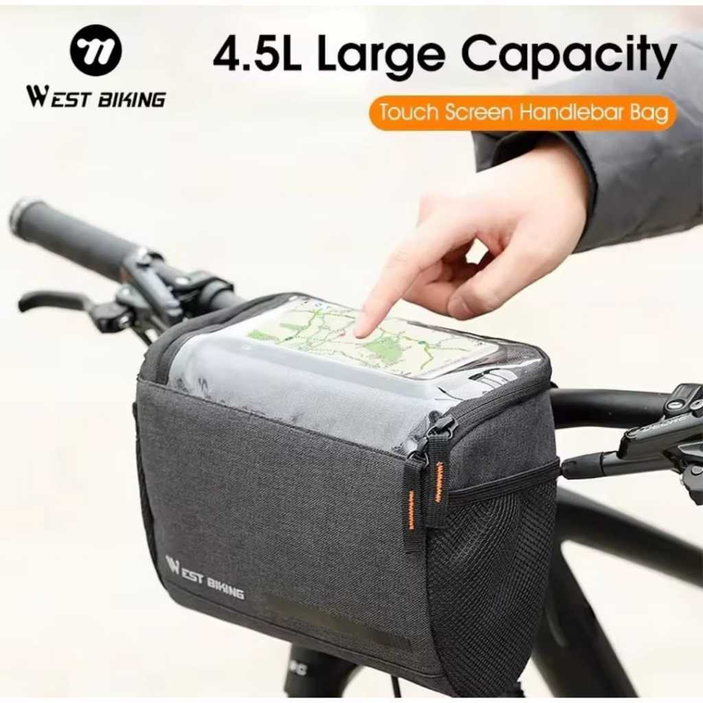 Foto West Biking Tas Depan 4.5L Sepeda Handlebar Stang Stir Front Bag Thermal Storage Sepeda Seli Gravel Touring