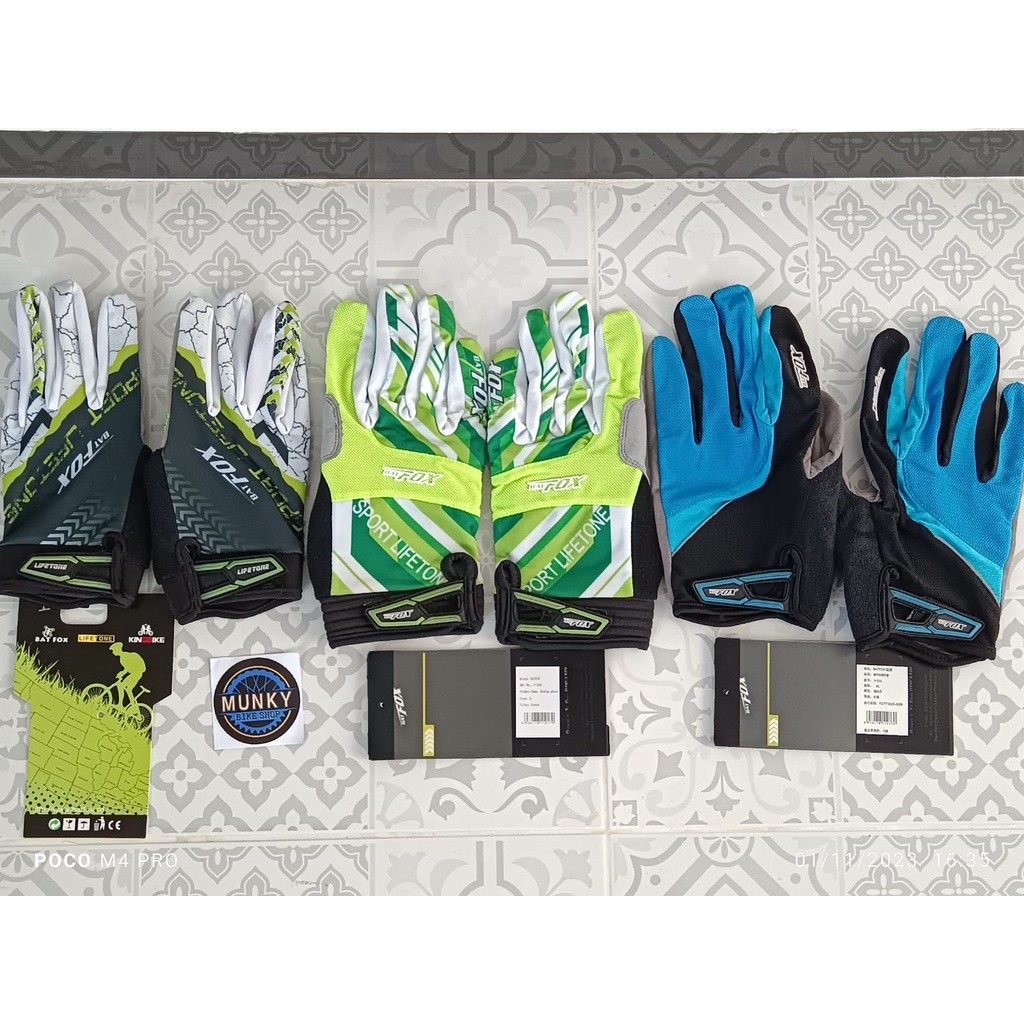 Foto Batfox Cycling Glove Sarung Tangan full finger Breathable untuk Sepeda gowes motor Gel