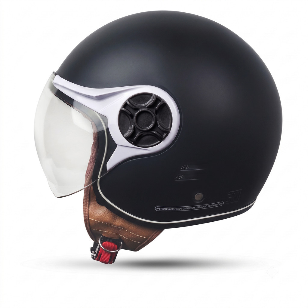 Helm Bogo MLA JP Hijab | Black Dof Kaca Pilot | Helm Premium Untuk Pria Dan WanIta [OCEANO HELMET]