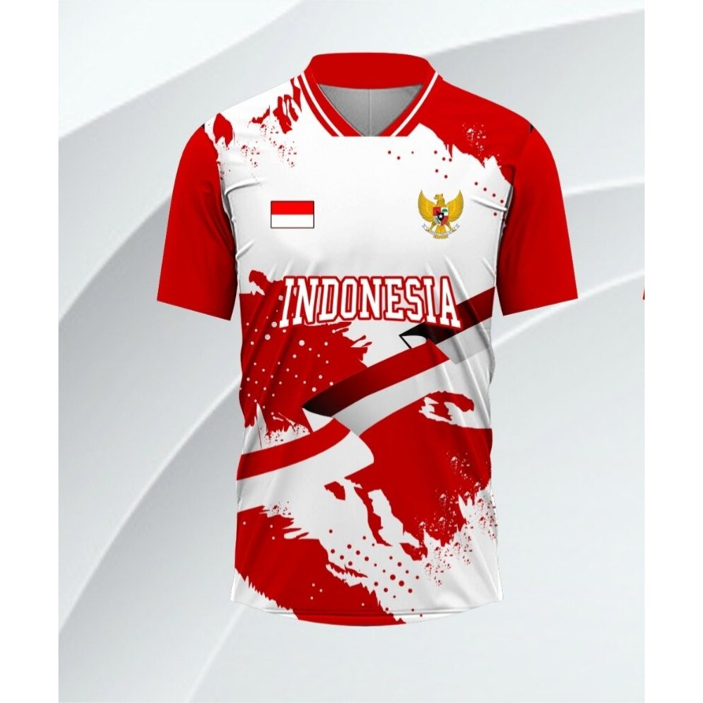 Jersey Indonesia Kaos Olahraga Jersey Badminton Tenis Sepakbola Futsal Takraw Voli Running