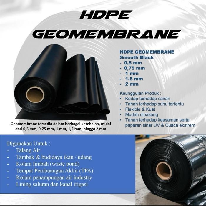 Plastik HDPE Geomembrane - Tebal 1 mm