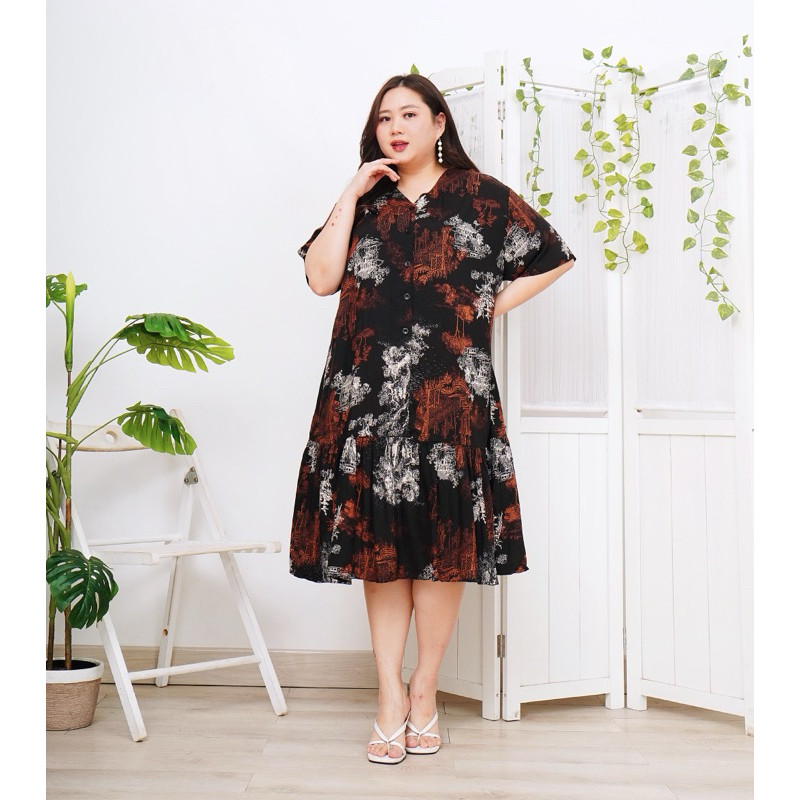 BRIGIXSHOP SILVANA DRESS RAYON JUMBO LD 136CM/DASTER WANITA JUMBO KEKINIAN/DASTERJUMBO HARIAN