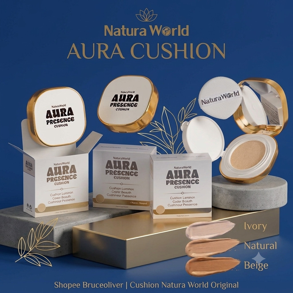 NaturaWorld Aura Presence Cushion Original | Cushion Makeup + Skincare | UV Protection | Natural Fin