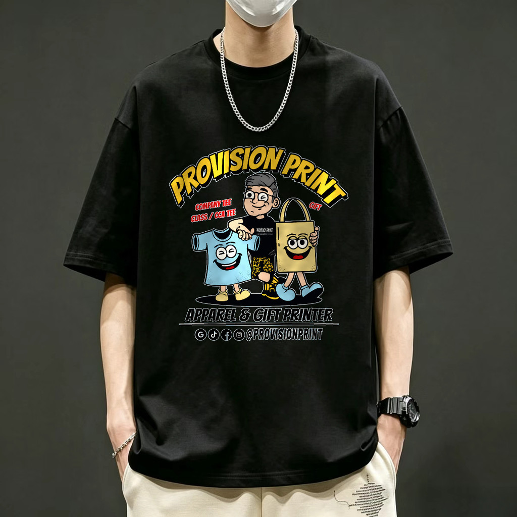 Kaos Pria Provision Print Apparel Gift Printer Desain Kartun Lucu Kaos Distro Kaos Lengan Pendek Sab