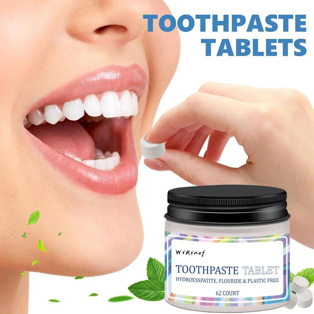 Nobs Toothpaste Tablets 62pcs Nano Hydroxyapatite Toothpaste Tablets Chewable Toothpaste Tablets Nof