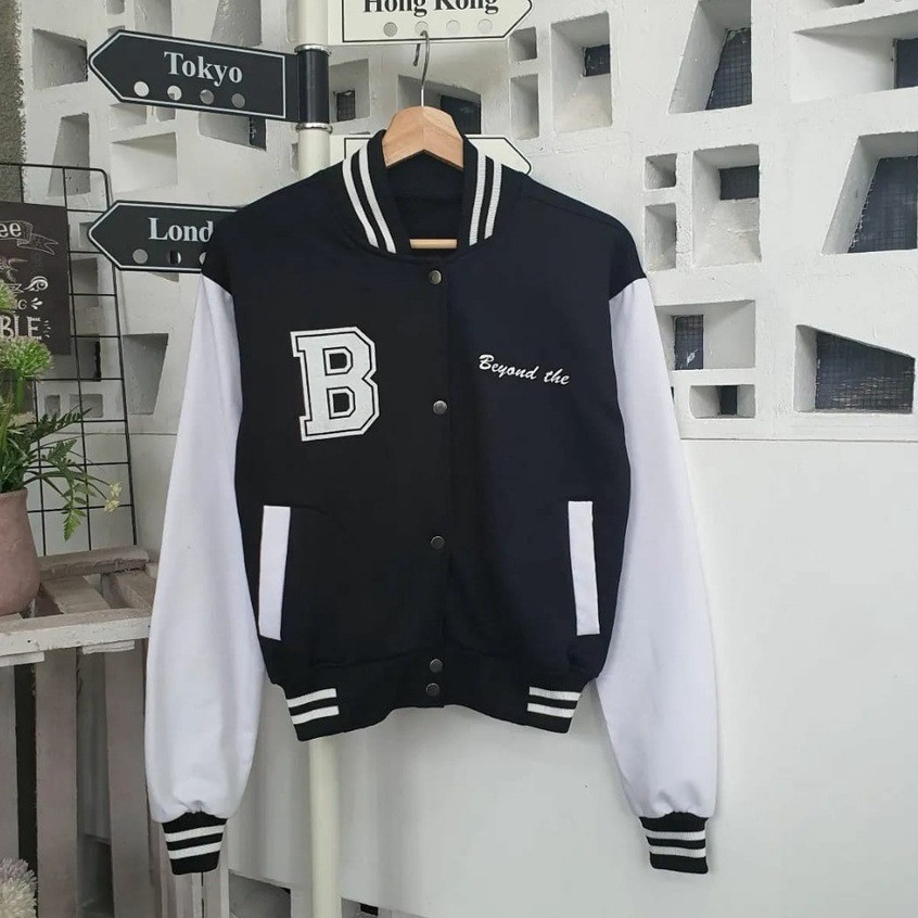 Jaket Wanita B Beyond Crop Baseball Daily Outfit