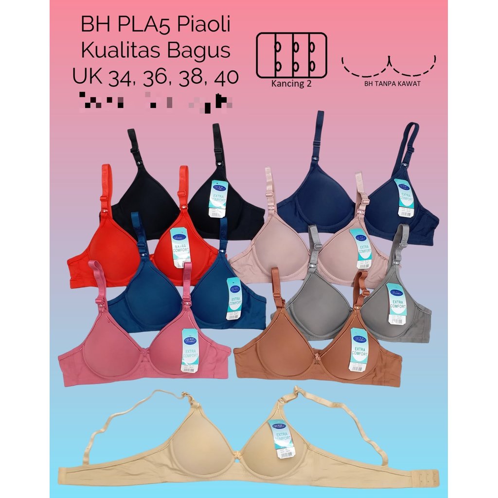 3PCS PIAOLI BH GADIS BRA WANITA PEREMPUAN PIAOLI ORI A5 / PIAOLI A55 TERMURAH EXTRA COMFORT CUP A KA