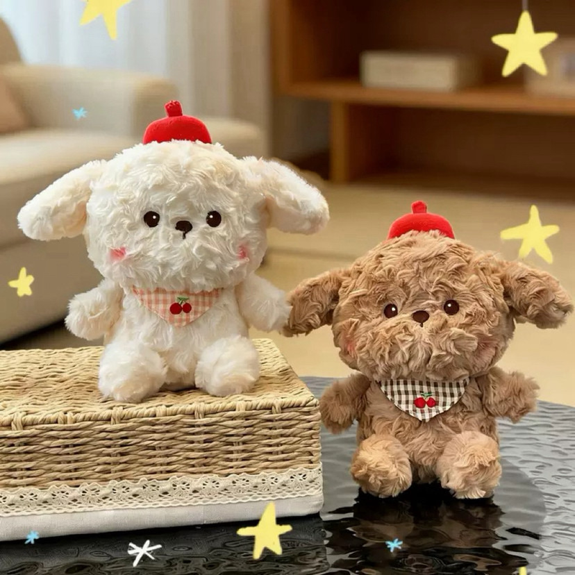 8inch Countryside Puppy Plush Toy Scarf Orchard Doll