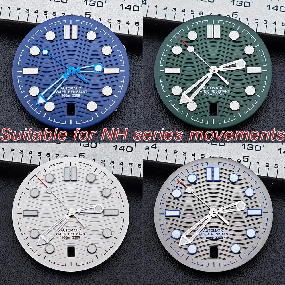 31.7mm Watch al For 300 Series NH35 NH36 Movement 6 O‘clock Date C3 Green Luminous Mechanical Watch 