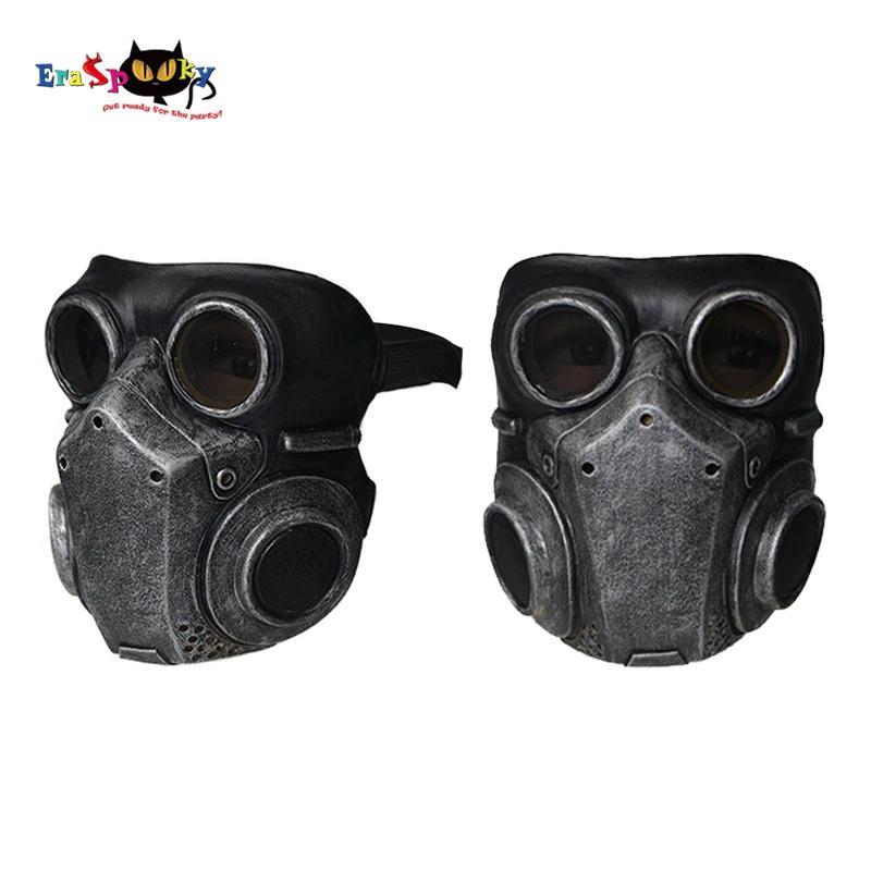 Eraspooky Medieval Steampunk Gas Mask Cosplay Unisex Latex Full Face Mask Halloween Costume Props