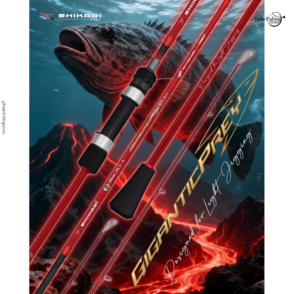Joran Pancing SHIKARI GIGANTICPREY Monster Jigging Rod 602 PE 1-3 PE 2-4 Light Jigging