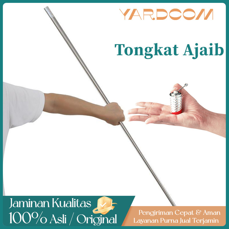 110CM Tongkat Sihir Sakti Sungokong Mainan Tongkat Sulap Magic Stick Appearing Metal Silver Cane Pan