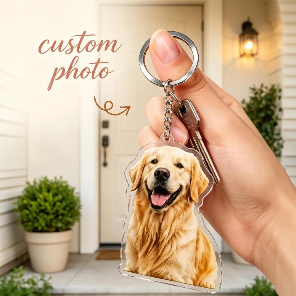 Custom Photo Acrylic Keyain, Personalized Picture Key ring, Custom Pet Human Photo Key arm, Custom S
