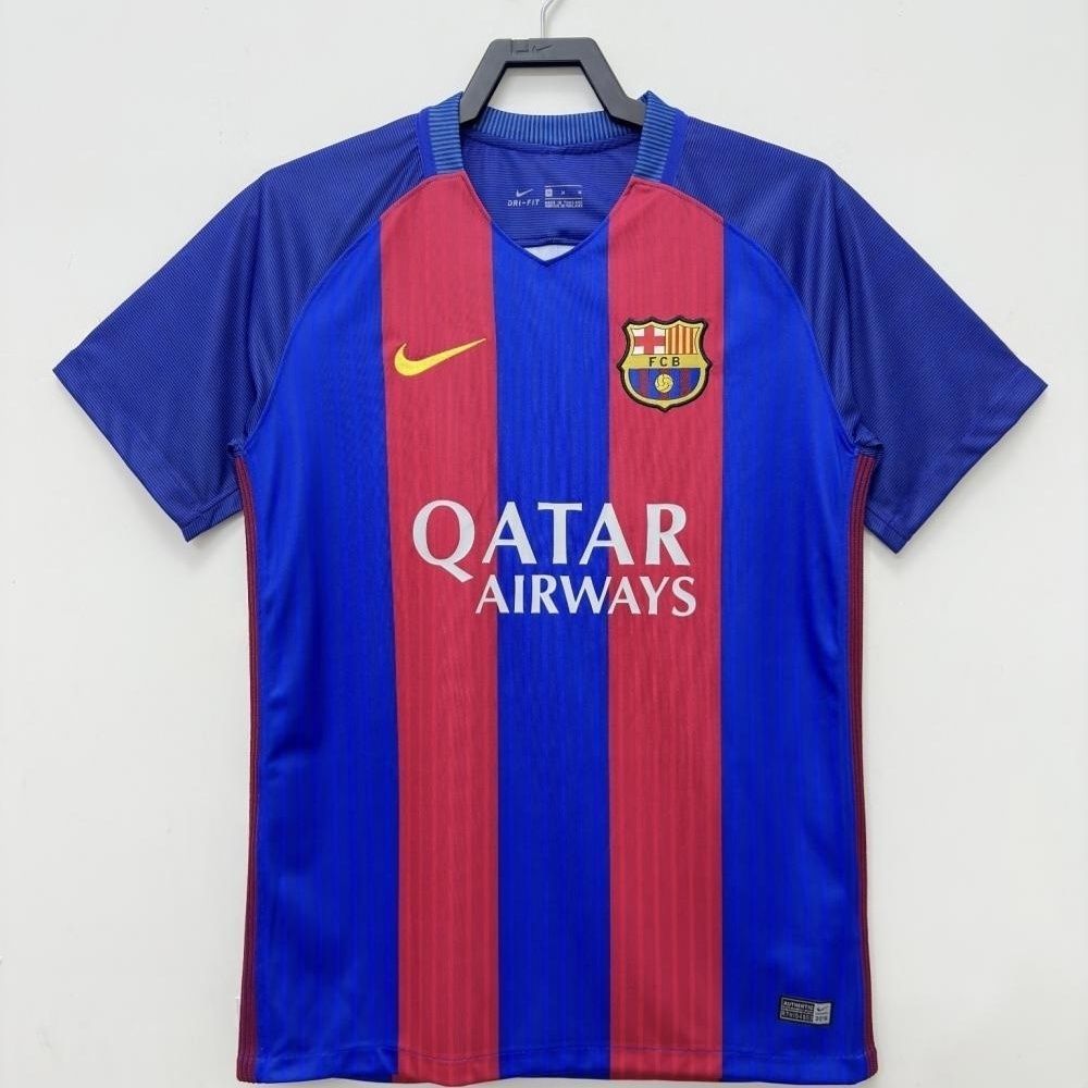2016-17 Barcelona Home Retro Jerseys Lengan Pendek
