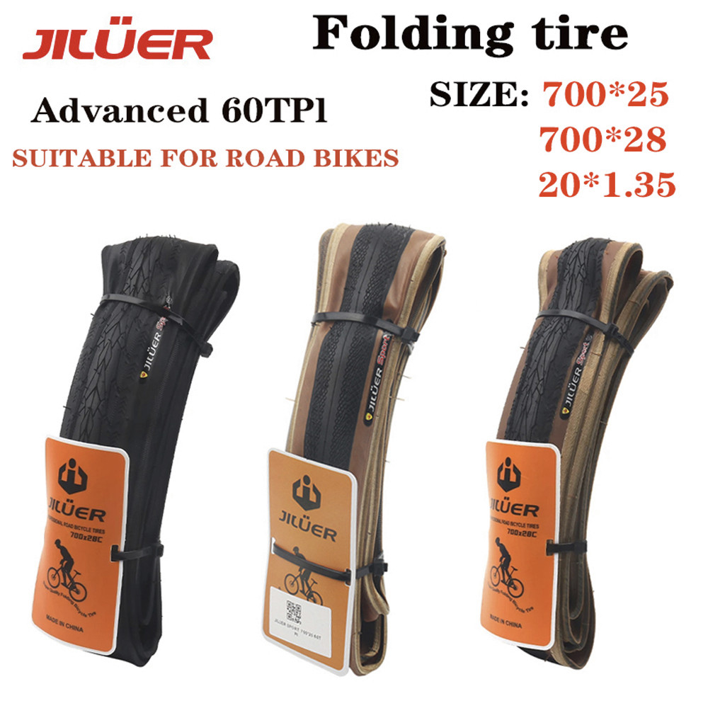 Foto JILUER Sport Ban Luar 700x25C 700x28C Tanwall Skinwall Coklat Kevlar 90 -110 Psi Foldable Sepeda Roadbike RB 700c x 25 28