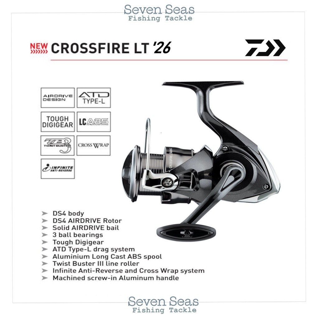 Daiwa Reel Pancing 2026 Crossfire LT 1000 2000 2500 3000 4000 5000 Spinning