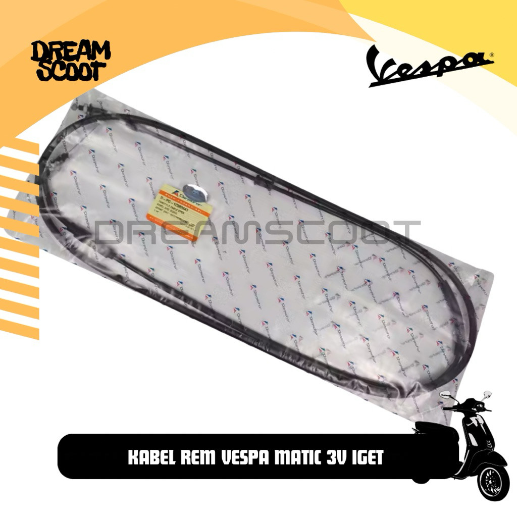Danmotor Kabel Rem Vespa Matic 3V & IGET Vespa Sprint Vespa Primavera Vespa S Vespa LX Kabel Rem Dan