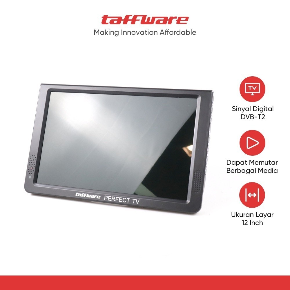 Taffware Portable TV Monitor 12 Inch DVB-T2 - D12 - Black