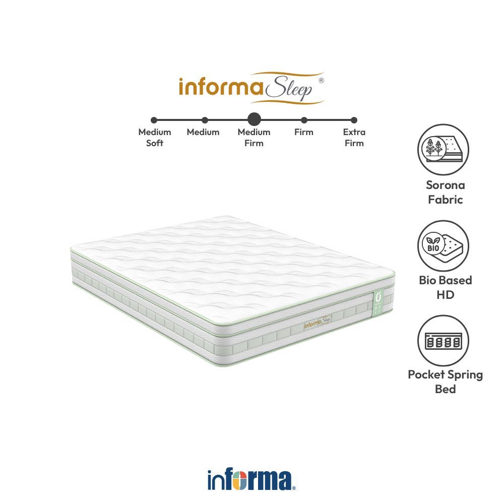 Informa Sleep Eco Sorona Kasur Latex Pocket Springbed - Putih Springbed Mattress Kasur Pegas Saku Sp