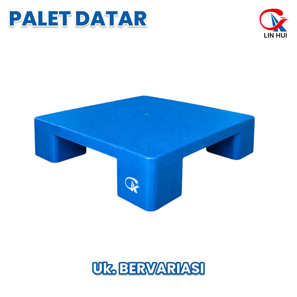 LIN HUI Pallet Plastik Tipe Datar Bahan HDPE Forklift