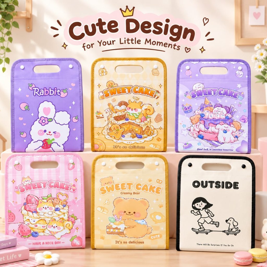 cute document folder organizer file tempat penyimpanan kertas a4 folder file