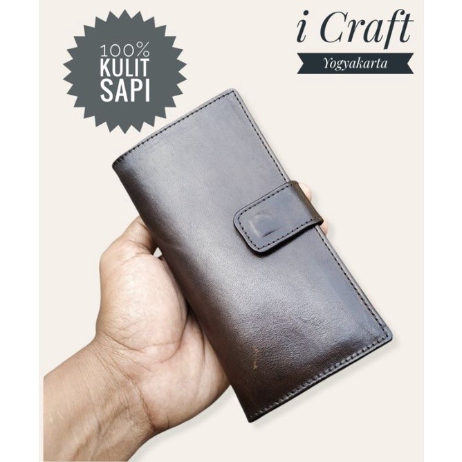 PROMO Dompet Panjang Kancing Wanita/Pria kulit original