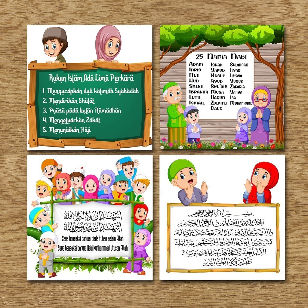 Hiasan Dinding Islami Anak Walldecor Pajangan Dekorasi doa Islami bermacam doa