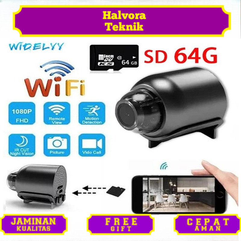 Kamera Mini WIFI CCTV Mini Tersembunyi Tanpa Kabel 1080P cctv wifi jarak jauh lewat hp camera cctv k