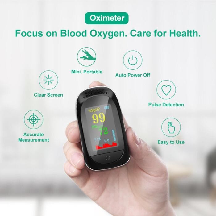 MIXIO A2 Fingertip Pulse Oximeter Sp02 Saturation Monitor HD OLED Terlaris