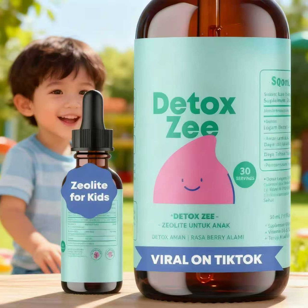 Zeolite for Kids DetoxZee 30ml - Suplemen Detox Anak, Vitamin D3 B12, Rasa Berry CO722