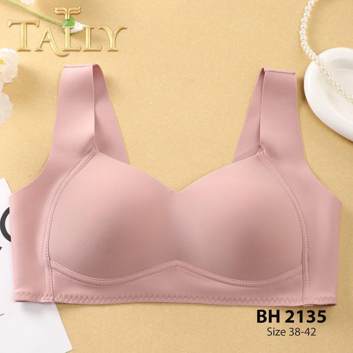 TALLY Sarwendah BH 2135 Bra Wanita Tanpa Kawat Busa Tipis Bahan Seamless Baby Skin CUP B - C Kait 3 