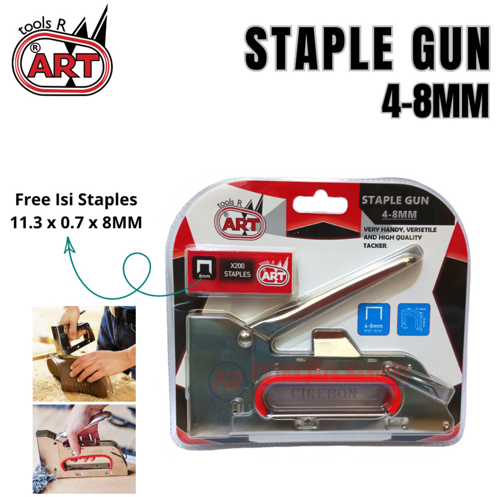 Art Stepler Gun Tacker Standar / Steples Tembak Besi ( 4 - 8 Mm ) / Steples Gun /  Alat Paku Tembak 