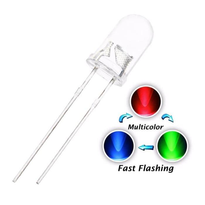 LED RGB 3mm Slow Flashing 3 mm Diode Ultra Bright Round Through Hole Clear Led rgb 3mm slow flashing