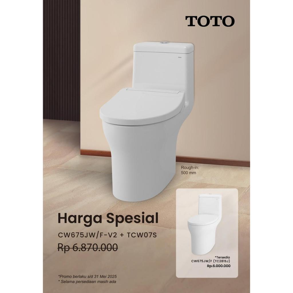 Closet TOTO CW675J putih one piece original harga spesial
