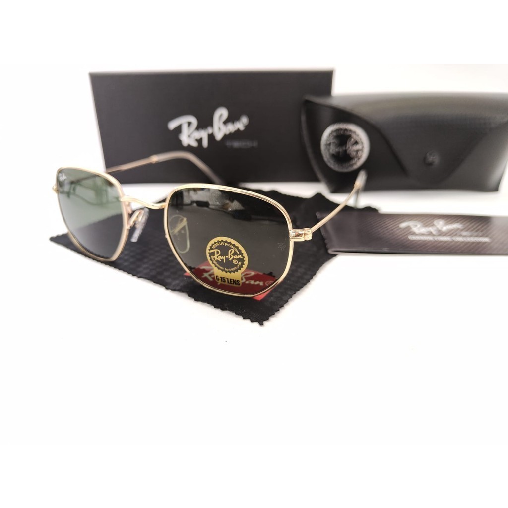 KACAMATA HEXAGONAL 3548 FRAME ASLI KACA POLARIZED ANTI UV PROTECTION FRAME TITANIUM PRIA WANITA FASH