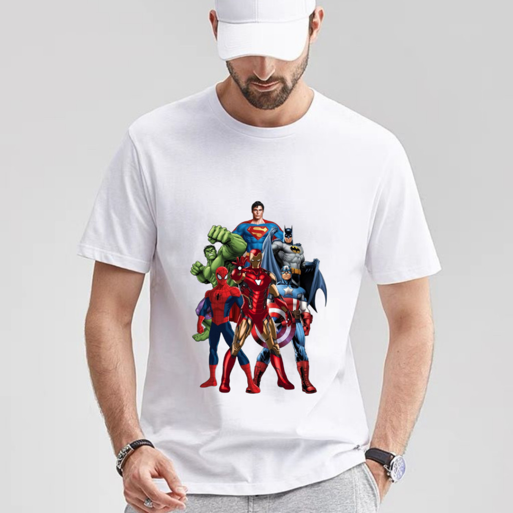 Baju Kaos 3D Unisex Bahan Semi-Cotton Kaos Dewasa/Kaos Pria Timbul /Kaos Marvel Original 100%/Kasual