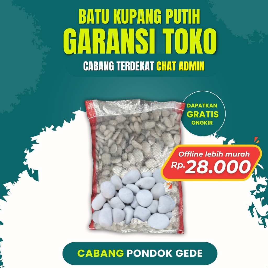 Batu Taman Hias Putih KECIL Kupang