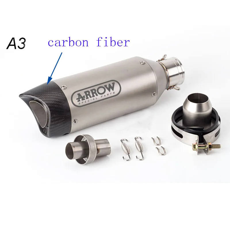 Universal 51mm Motorcycle Arrow Exhaust Pipe Carbon Fiber Exhaust Escape Mofied Muffler DB Killer Fo