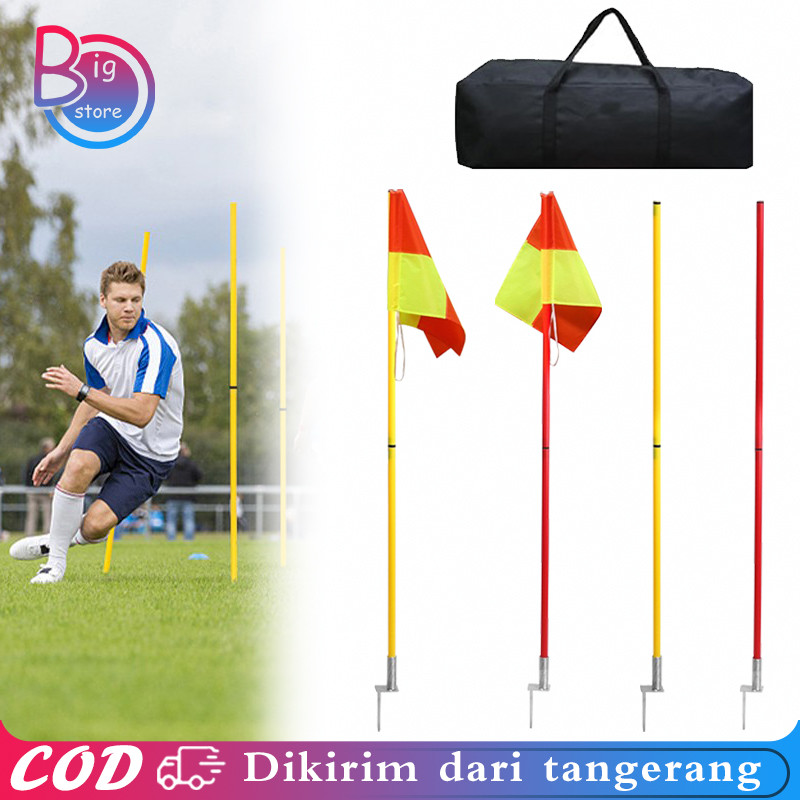 Agility Spike Pole Set Portable Alat Latihan Sepakbola Di Lapangan Terbuka