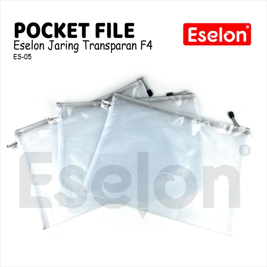 Pocket File Jaring Transparan/ ES05 F4 ESELON / Pocket file F4 jaring