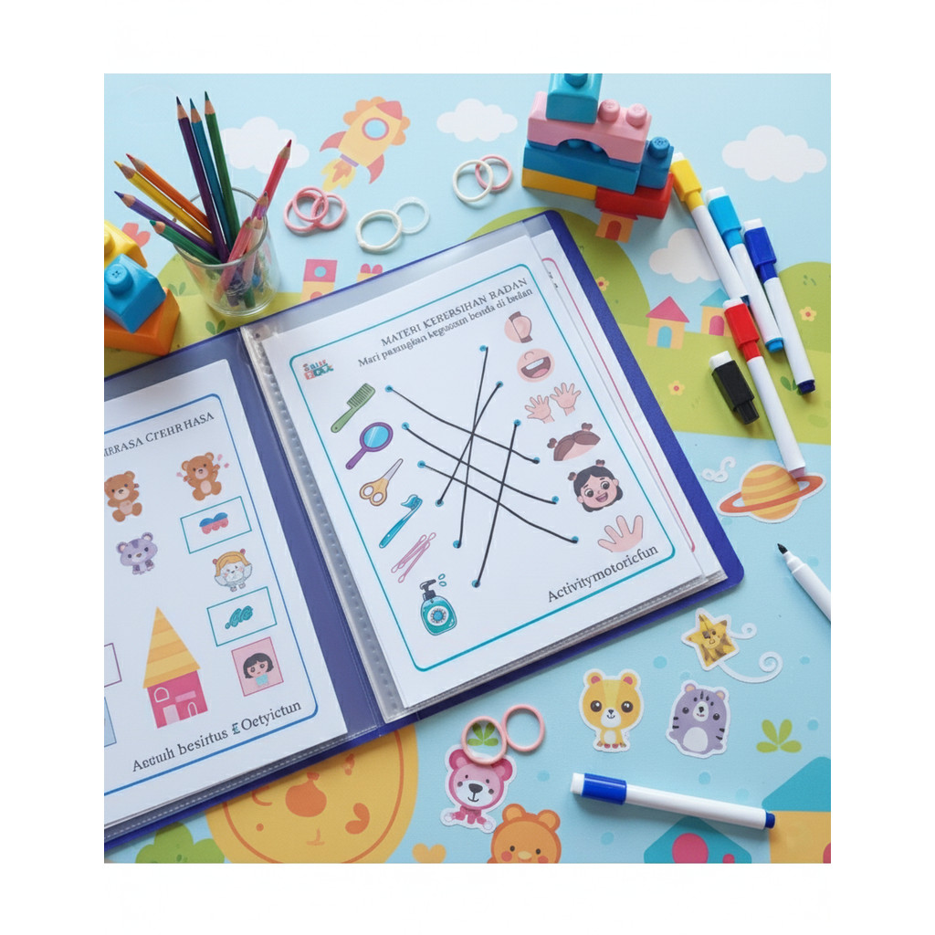 Buku Aktifitas Anak Paud - TK - Wipe and Clean - Free Map Holder - Free Spidol Wipe and Clen / S S