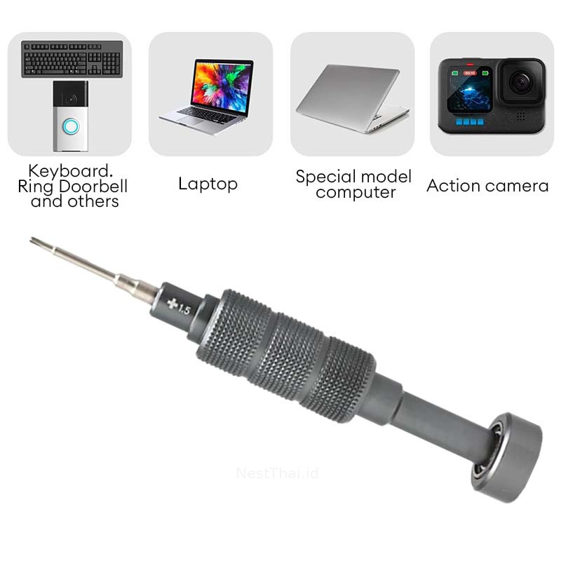 Alat perbaikan ponsel obeng silang magnetik obeng manual kecil NestThai