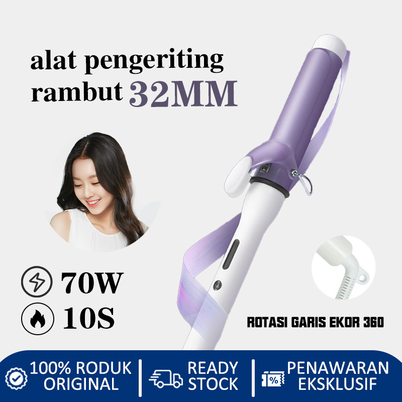 Philips Hair Curler Curling Iron Alat Curly Catokan Rambut Untuk Curly Keriting Wavy Diameter 32 Mm