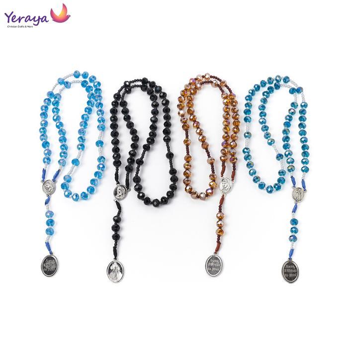 Rosario Kerahiman Ilahi Kristal Souvenir Aksesoris Fashion Rohani - Biru by Isabellamehayestu
