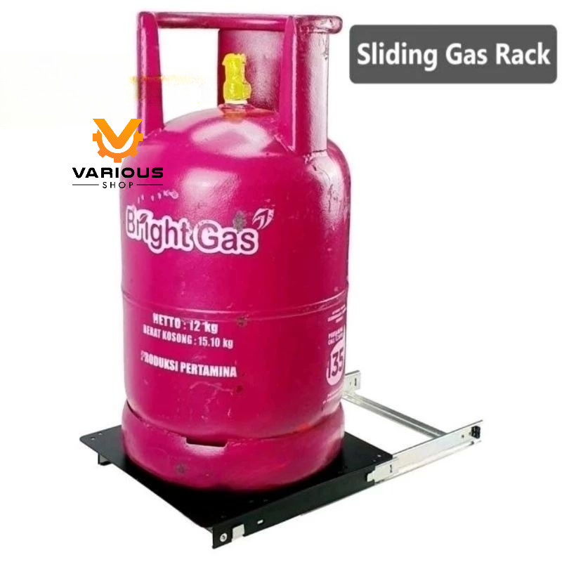 SLIDING GAS RAK TATAKAN GAS RODA LPG RAK ALAS TABUNG GAS