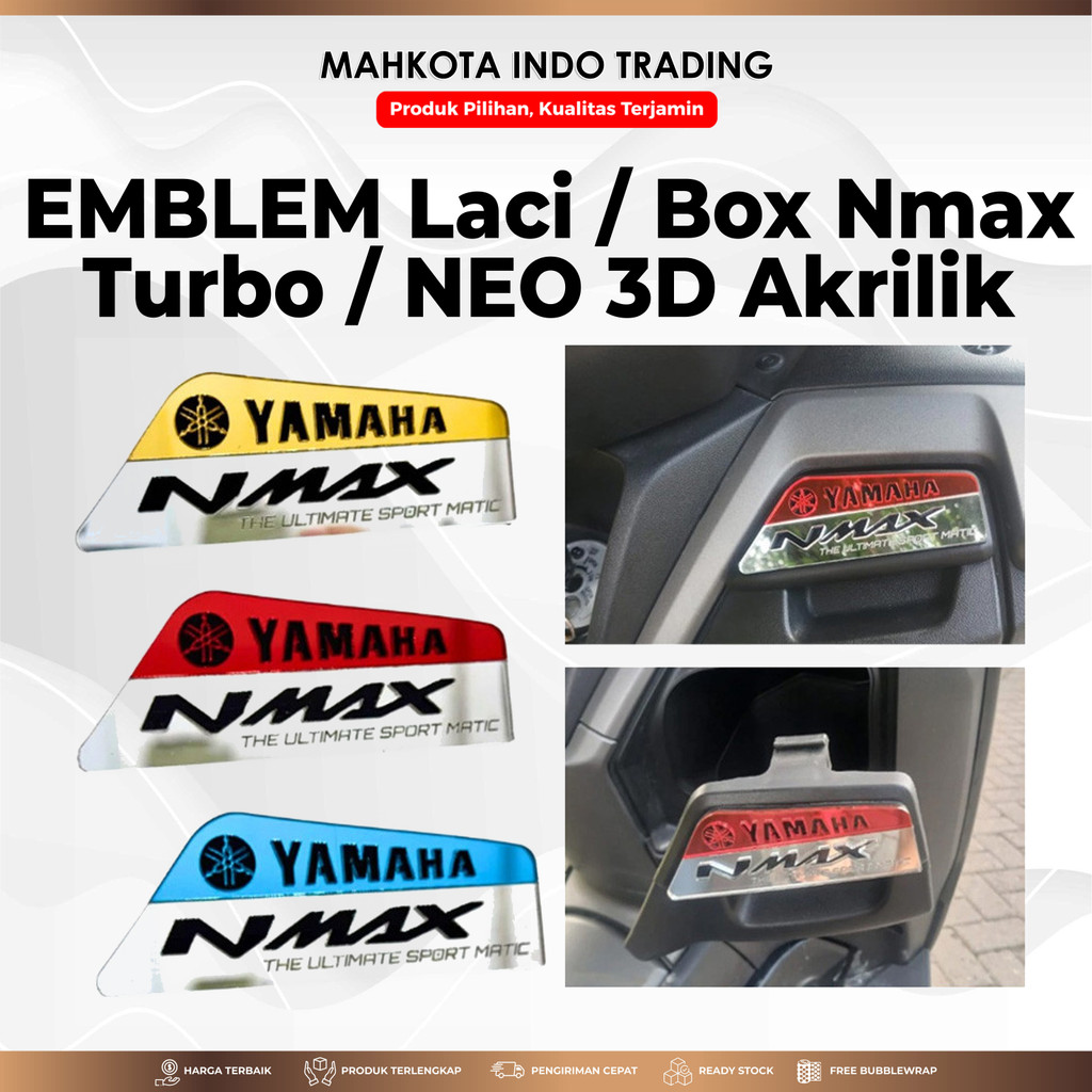 Emblem Laci / Tutup Laci Box Yamaha NMAX Turbo / Neo – Garnish Box Laci Bawah NMAX Akrilik Double La