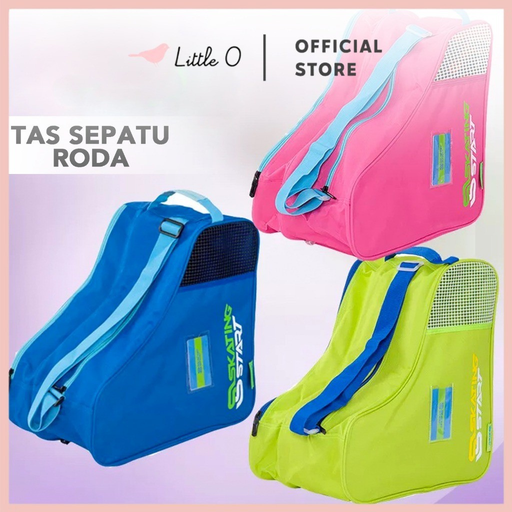 LITTLE O Tas Sepatu Roda Skating Start Tas Sepatu Ice Skating Es Hockey Bahan Kain Oxford Bisa Di Se