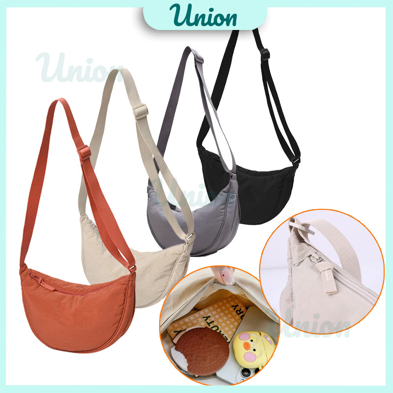 Tas Bahu Cewek Wanita Mini Kanvas Tas Selempang Wanita Warna Solid Casual Canvas Round Shoulder Slin