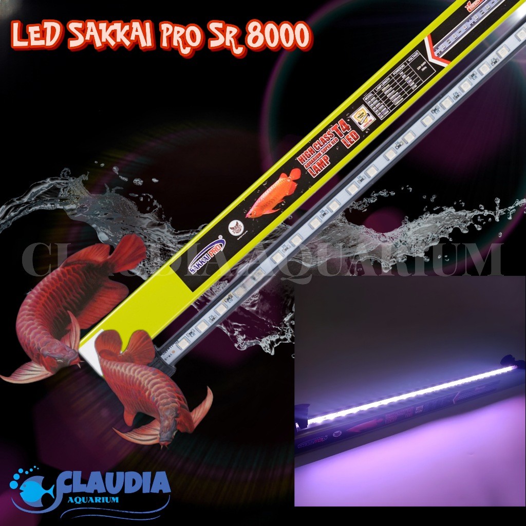 Lampu LED SAKKAI PRO T4 SR 8000 80 CM 10 Watt Lampu Soft Tanning Arwana Lampu Celup Aquarium Aquasca